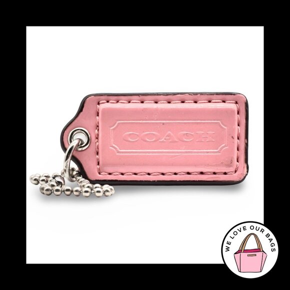 2" Medium COACH Pink Patent Leather Nickel Key Fob Bag Charm Keychain Hang Tag - Picture 1 of 1